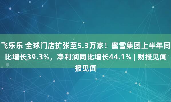 飞乐乐 全球门店扩张至5.3万家！蜜雪集团上半年同比增长39.3%，净利润同比增长44.1% | 财报见闻